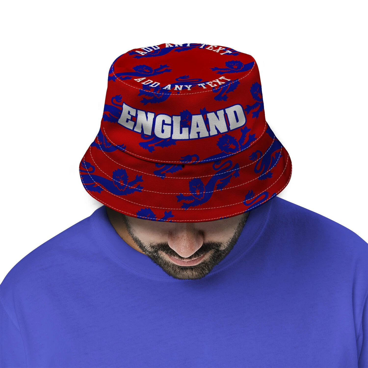 ENGLAND Football Bucket Hat Red Lions football Fisherman hat