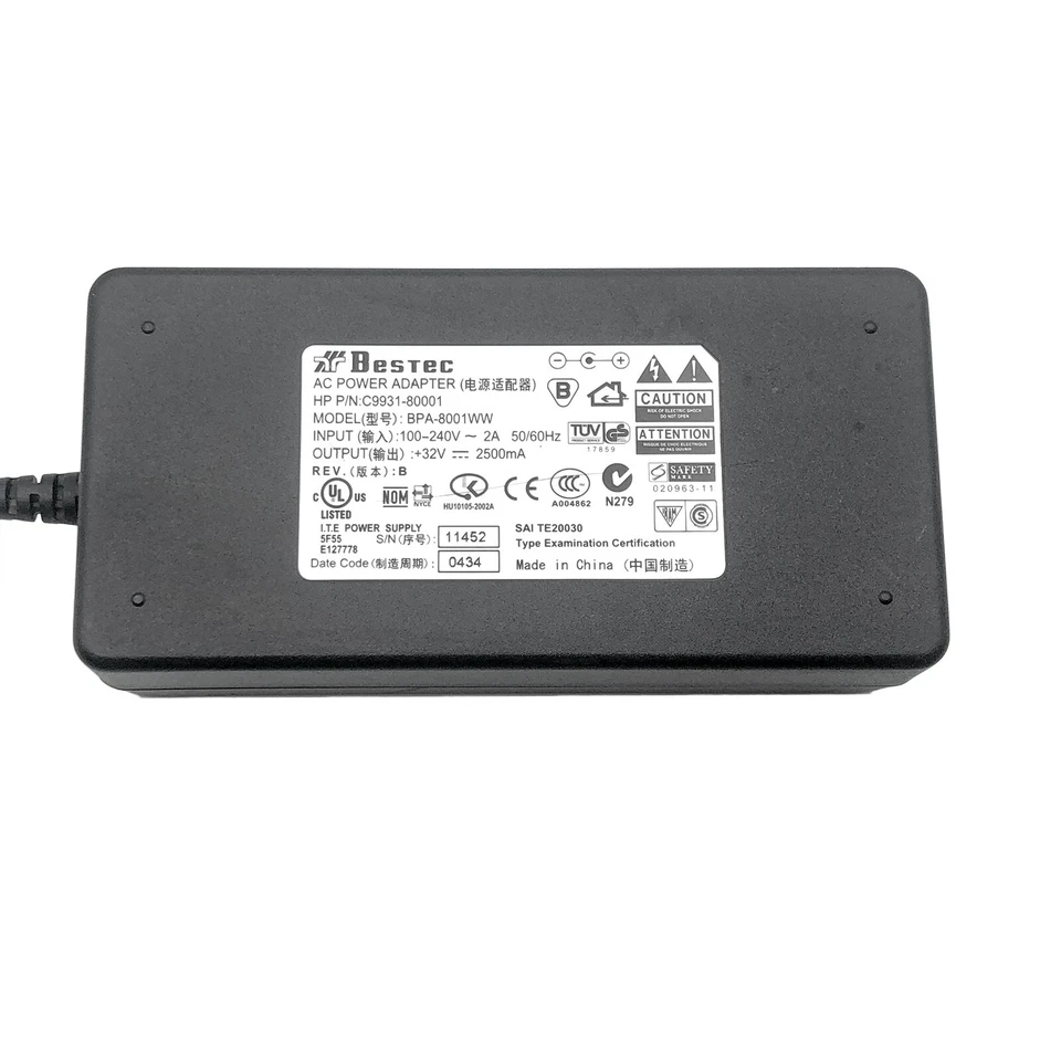 Подлинный адаптер переменного тока Bestec источник питания BPA-8001WW 32 В 2,5 А C9931-80001 6,5x3,0 мм - Изображение 4 из 4