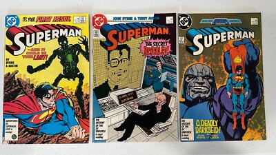 Superman #1 2 3 Lot Jan Feb Mar 1987 DC Comics NOS New Old Stock