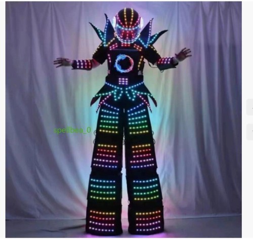 ALIEN-style Wear LED Light-Up Costume Glowing High Stilts Luminous Show Clothing - Picture 2 of 2
