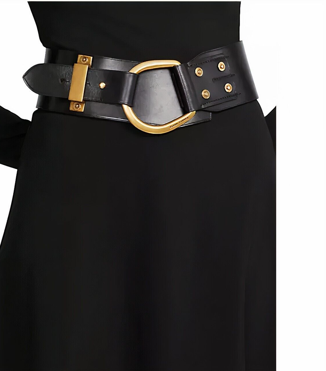Ralph Lauren Collection Horseshoe-Ring Wide Leather Belt Size M | eBay