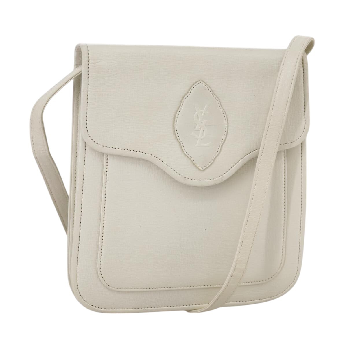 Borsa a tracolla SAINT LAURENT pelle bianco oro originale yk16321