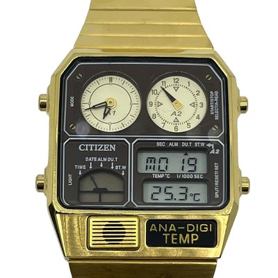 Citizen Ana Digi Temp 8989-S116872 Gold Men's Watch W/Box | eBay