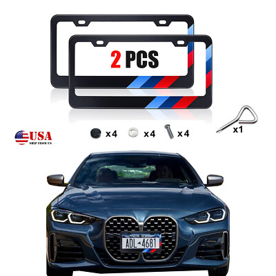 2PCS Aluminum License Plate Frame for BMW M1 M2 M3 M4 X1 X2 X3 XM M Performance