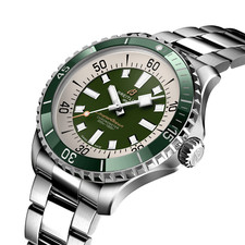 BREITLING SUPEROCEAN AUTOMATIC 44 GREEN DIAL STAINLESS STEEL WATCH A17376A31L1A1 2