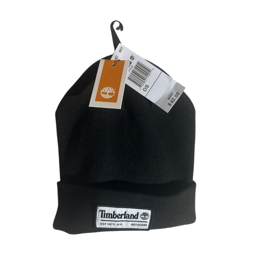 Mens Knit Timberland Beanie Hat Mens Knit Logo Beanie – Timberland