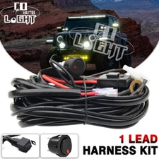 1-Lead Wiring Harness Kit For LED Light Bar 12V 40Amp Relay Fuse ON-Off Switch