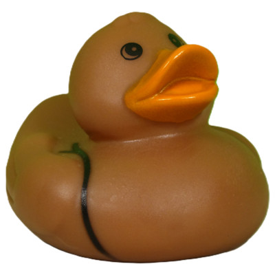 Football Rubber Duck: Brown and Black Lines Classic Floating 2'' Bath Toy