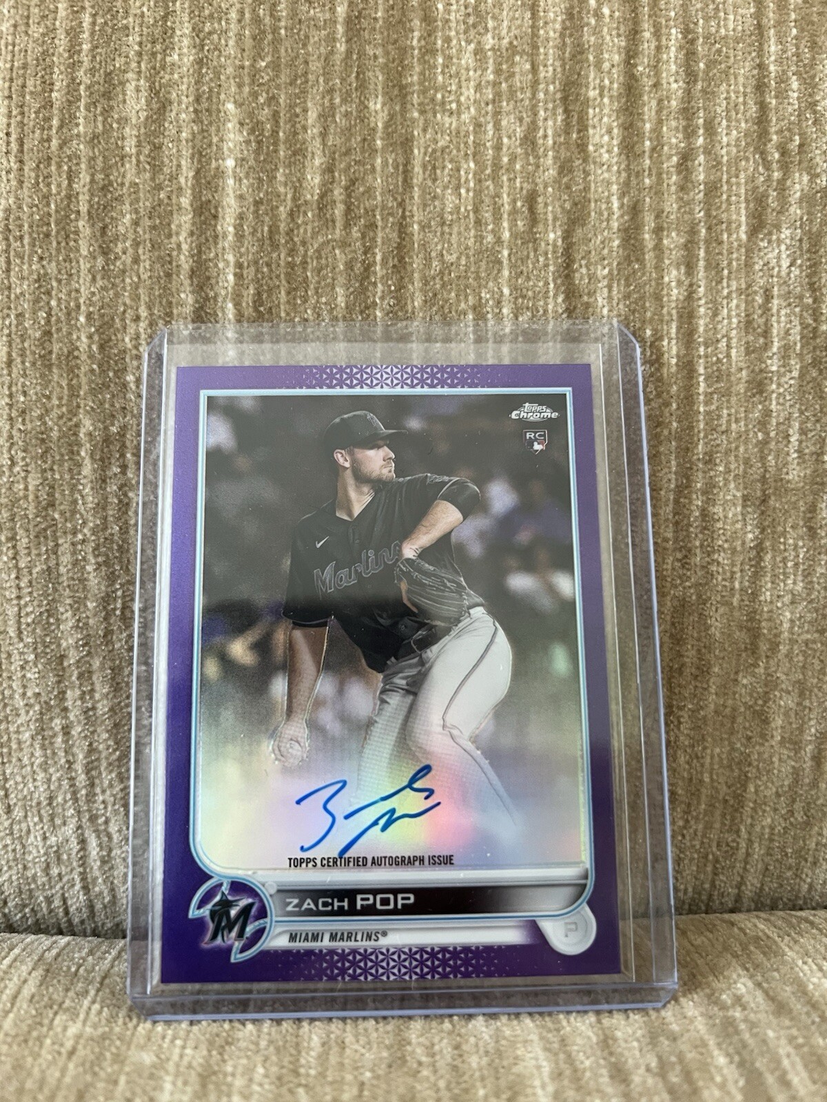 2022 Topps Chrome Zach Pop Purple Refractor Rookie Auto #/250 RC