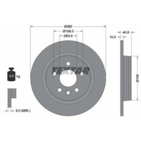 Textar 2X Bremsscheibe Hinten Ø280 Mm Voll FüR Volvo V40 SchräGheck 525 526 T5