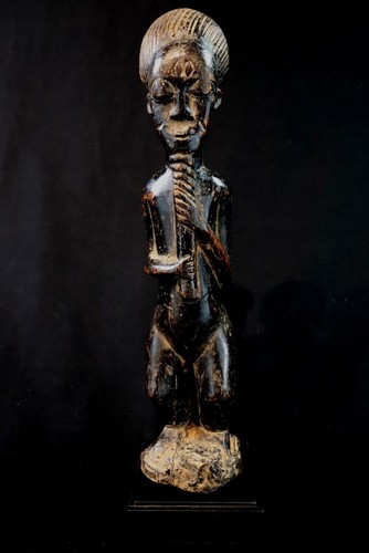 Art Africain - Authentique Epoux Mystique Baoulé Blolo Bian sur Socle 31,5 Cms - Photo 1 sur 14
