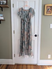 Show Me Your Mumu *ALTERED* Floral Jess Ruffle Mock Wrap Dress Size Medium