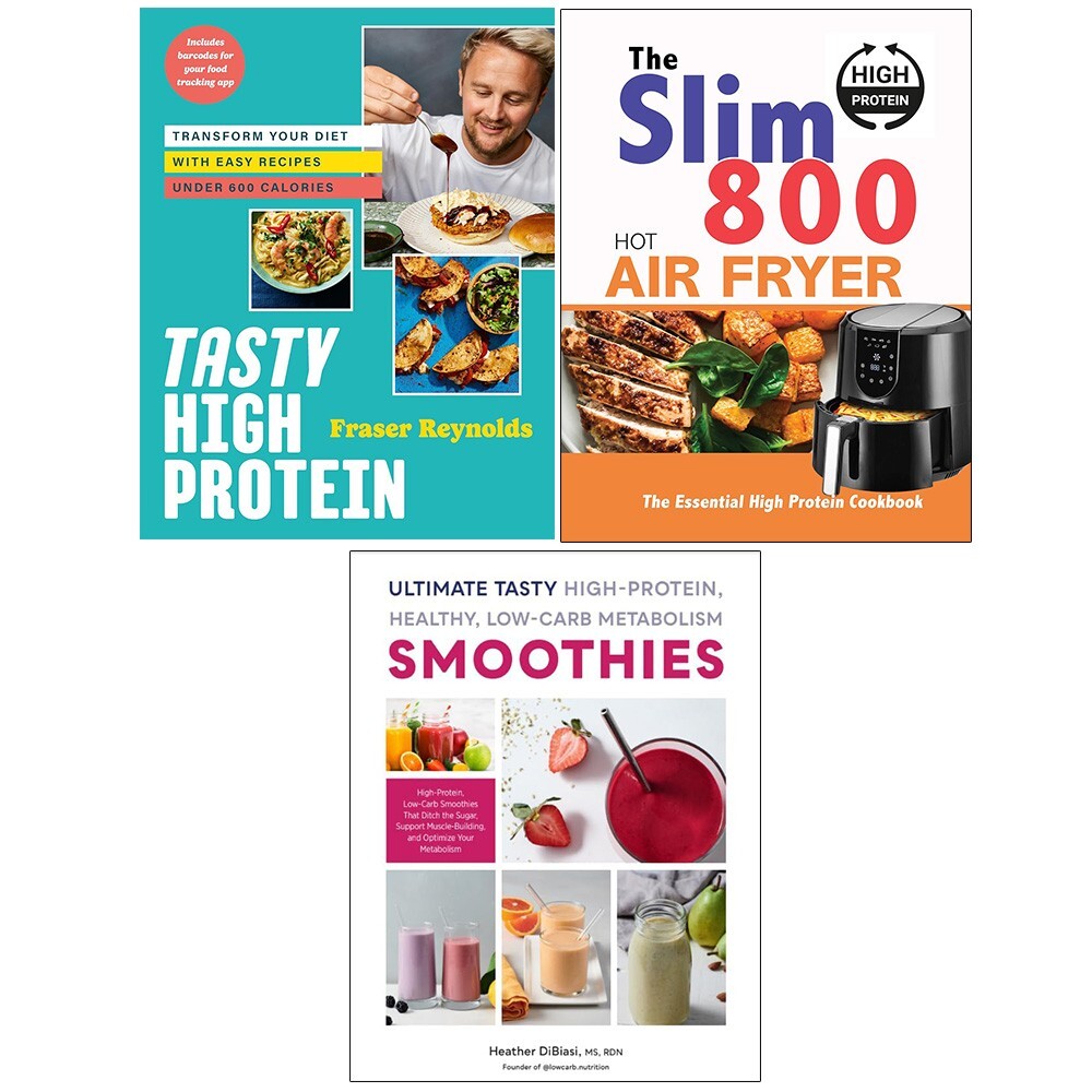 Tasty High Protein HB,Ultimate Tasty High,Slim 800 Hot Air Fryer High 3 Books