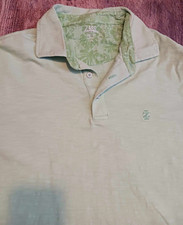 Izod Saltwater Polo Shirt Mens Large Green Solid Short Sleeve Button Cotton  