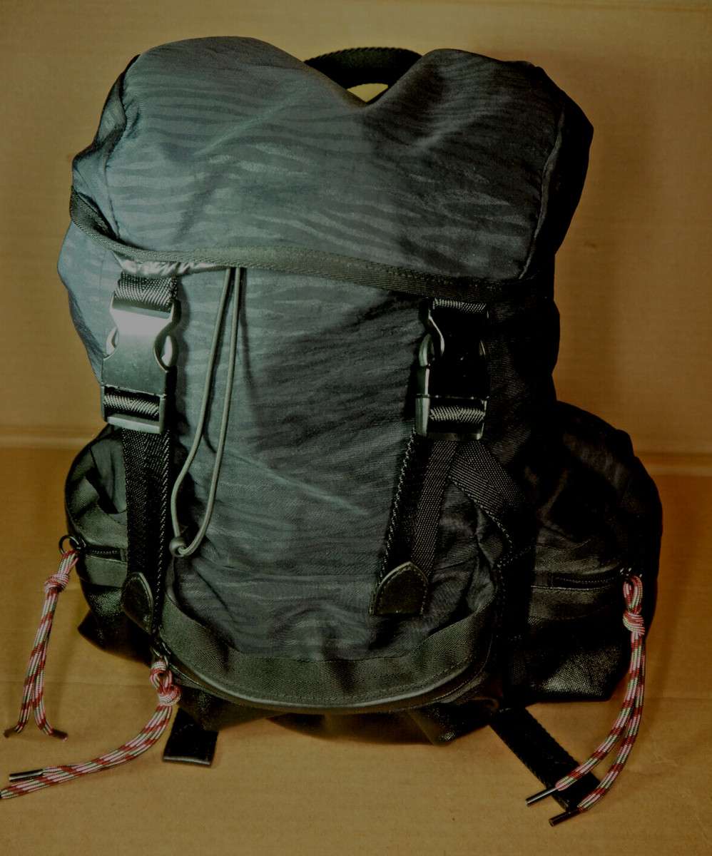Rebecca Minkoff Black Camo Backpack Downtown Buckle Nylon  display picture 2
