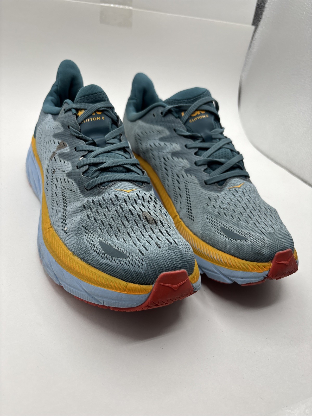 HOKA ONE ONE CLIFTON 8 MEN'S RUNNING SHOES  GOBLIN BLUE/ MOUNTAIN SPRING US 11 D thumbnail 8