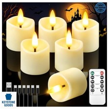 Rechargeable Flameless Candles 6 Pack LED Tea Lights with Remote Timer