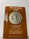 TURKS & CAICOS 20 crown SILVER 1976 two KINGS — photo 1
