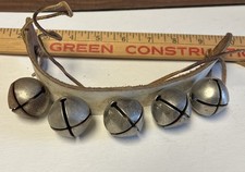 Large Vintage Primitive Jingle Bells Leather Backed Sleigh Bells