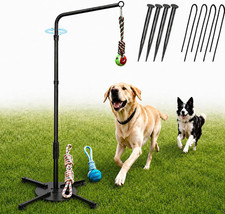 Tether Tug Outdoor Dog Rope Toy, 360  Rotating Adjustable Height Tether System w