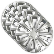 Set 4 Copricerchi 15 Pollici Delta Coppe Ruota Grigie Universali per Audi