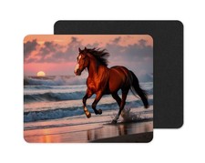 Horse Running On The Beach Mouse Pad: Vibrant Neoprene Computer Accessory