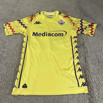 Fiorentina Soccer Jersey Shirt Mens Small Yellow Purple Kappa