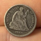 1860 Seated Liberty Silver Half Dime XF+++ Philadelphia Mint Business Strike
