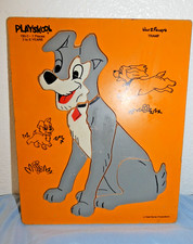 Vintage Playskool Disney Lady  the Tramp Wood Puzzle 190-3