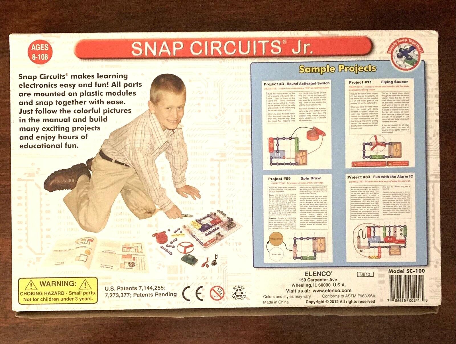 Elenco Snap Circuits Jr SC-100 Electronics STEM Kit 100 Projects Ages 8-108