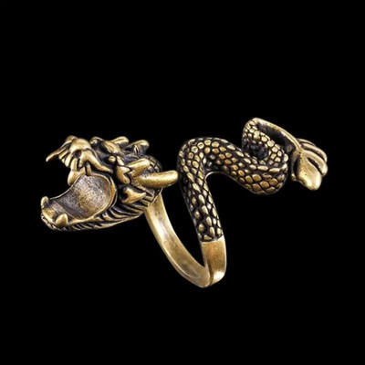 Verstellbarer Drachenring für Herren/Damen, Chunky Dragon, Vintage Drachenring, Boho