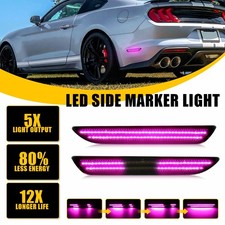 For Ford Mustang 2015-2023 Dynamic 2pcs Led Side Marker Lights Rear Bumper Lamps