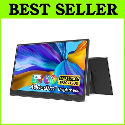 Ultra-Slim 14'' Monitor for Laptop, USB-C Plug & Play=**