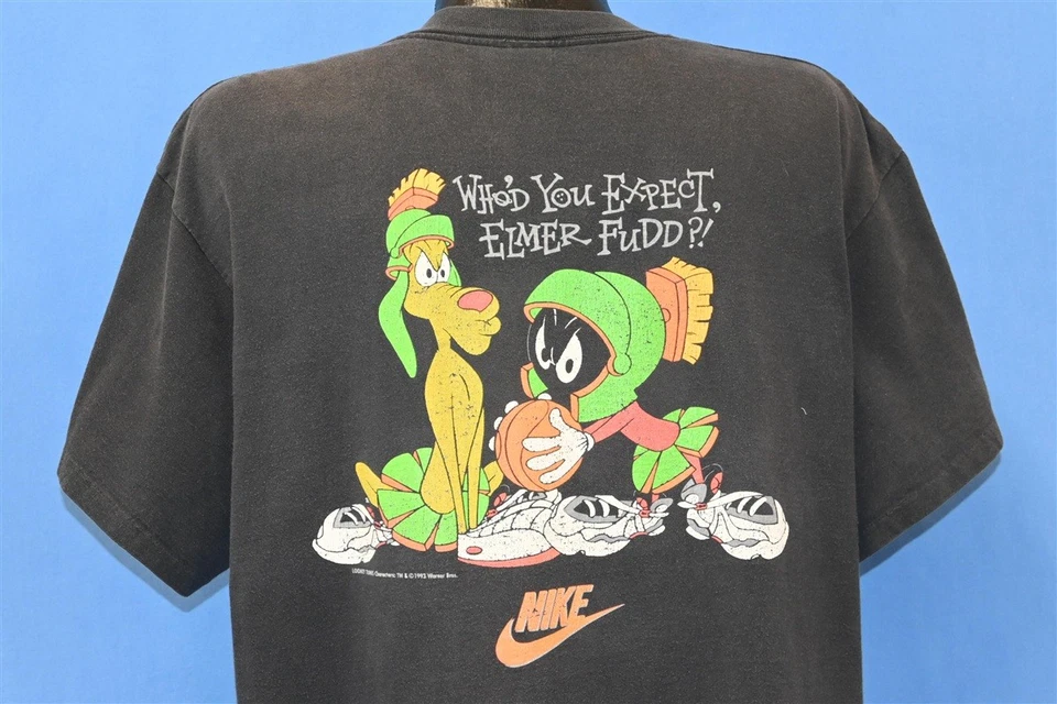 老式 90 年代 Nike Space JAM SCREAM TEAM LOONEY TUNES 迈克尔·乔丹 T 恤 XL — 第 3/4 张图片