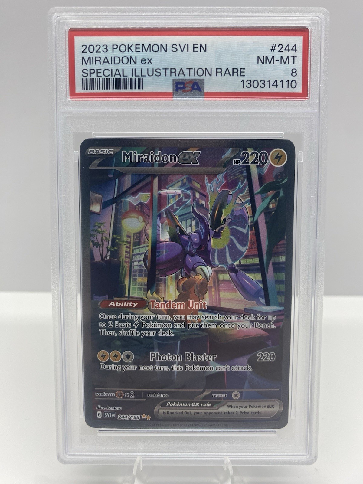 PSA 8 Miraidon ex #244 Pokémon Scarlet & Violet Special Illustration Rare