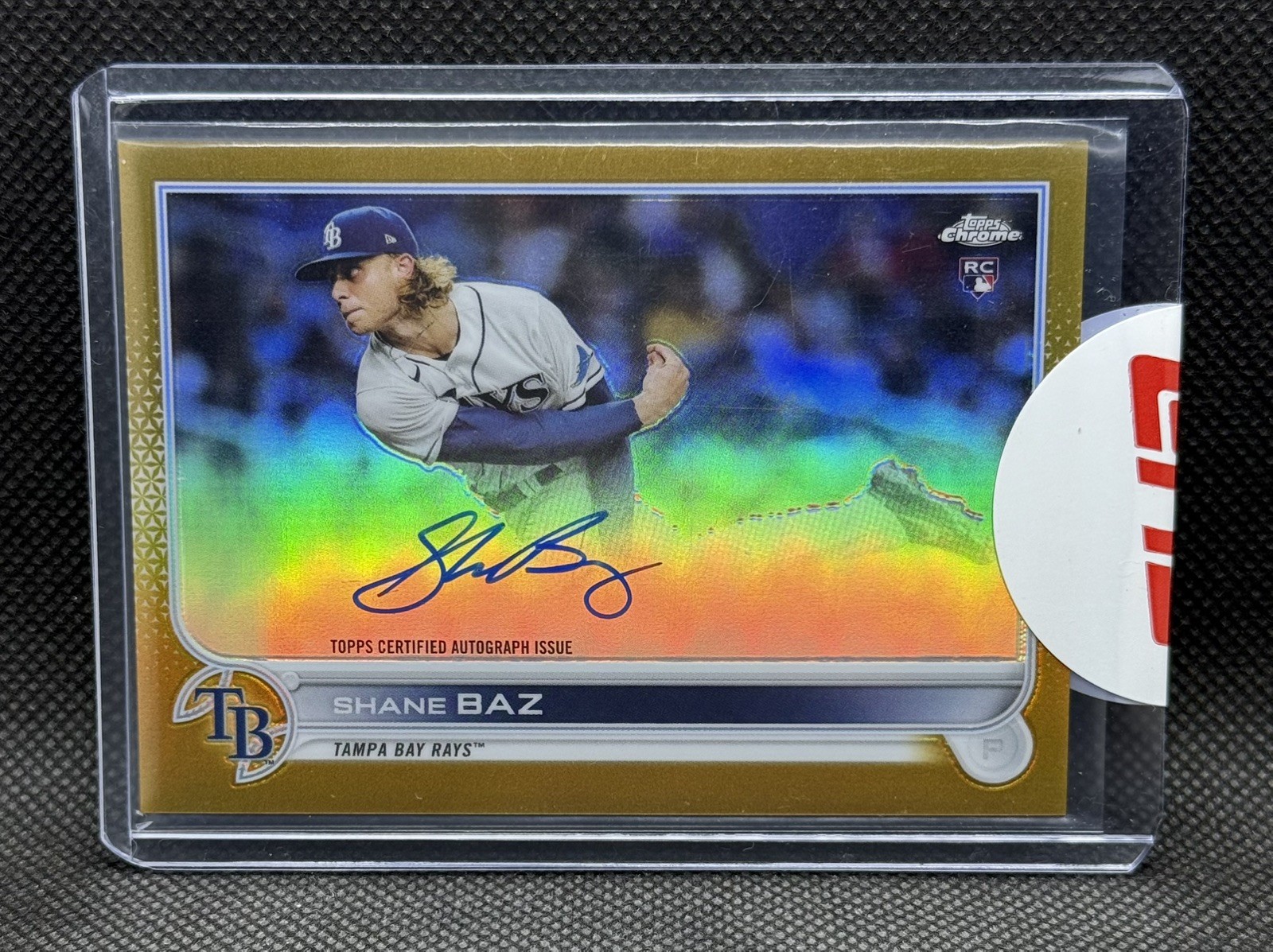 Shane Baz 2022 Topps Chrome Rookie Gold Auto /50
