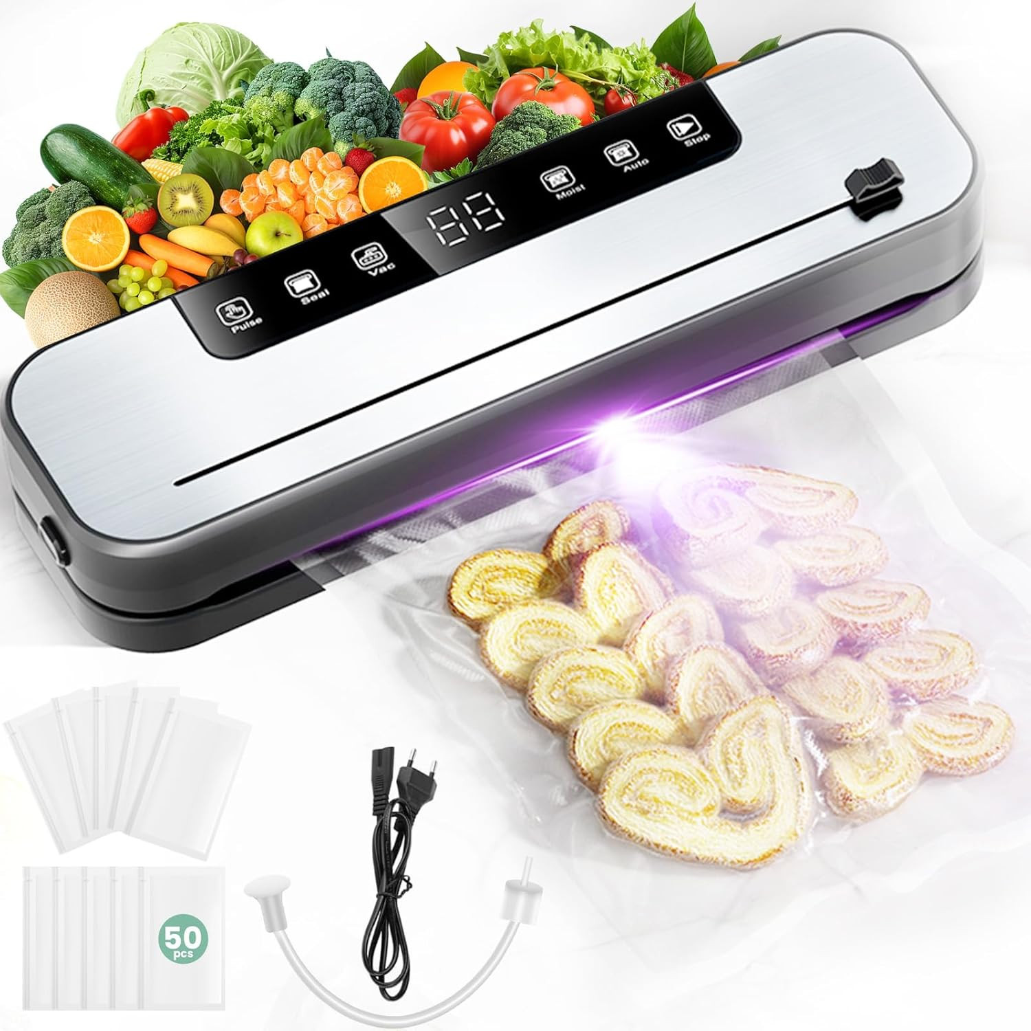 Macchina Sottovuoto Alimenti 75 KPA: Risparmia e Conserva 6 in 1