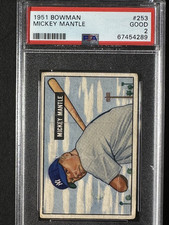 1951 Bowman Mickey Mantle #253 ROOKIE Yankees HOF PSA 2 