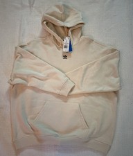 Large Women unisex Wonder White Adidas Hoodie With Middle Pocket