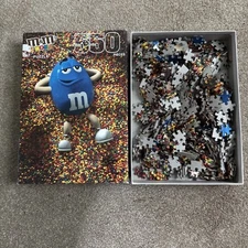Vintage M&M Candy World Las Vegas BLUE 550 Piece Jigsaw Puzzle
