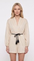 Maje Damen Playsuit Beige Leinenmischung GüRtel GrößE 40 FR MFPCO00266