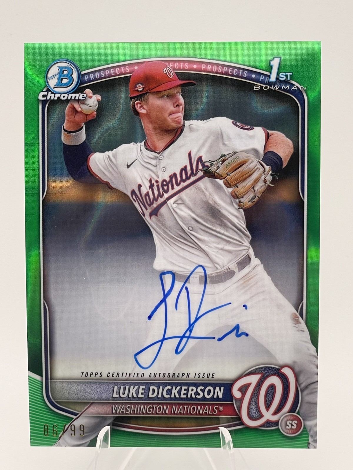 2025 1st Bowman Chrome Luke Dickerson Green Refractor Rookie Auto /99 #CPA-LDI