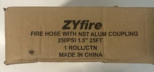 ZYfire Fire Hose - 1.5” x 25FT Lined Firefighter Hose Sintack D 250 PSI New