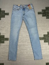 Levis Superlow Skinny Jeans Womens 28 Blue Denim Logo Cotton Mid Rise 28x31 New
