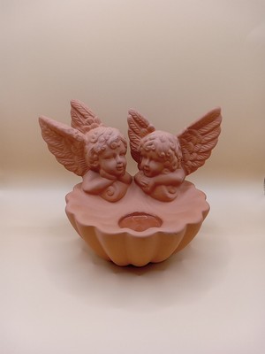 PARTYLITE *RETIRED* Terra Cotta CHERUB Sconce Tealight Candle Holder P8020