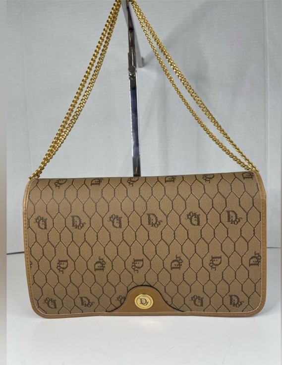 Dior Vintage Traditional Honeycomb Pattern Shoulder Bag
