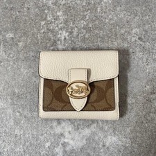 Coach Georgie Signature Leather Wallet with Carriage Hardware - New Auth