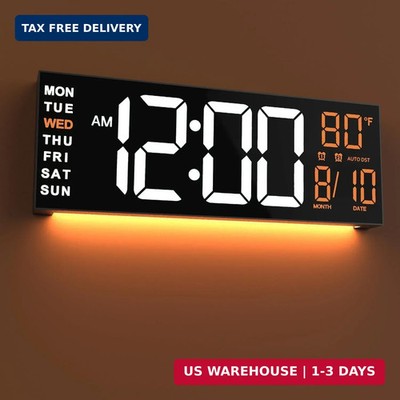 JALL 16'' Large Digital Wall Clock with Remote, Count Down Timer, Alarm, Big LED,