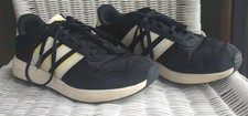 Adidas Run 60s Junior Sneakers Kids Size 4 Black/White/Yellow   Play Condition