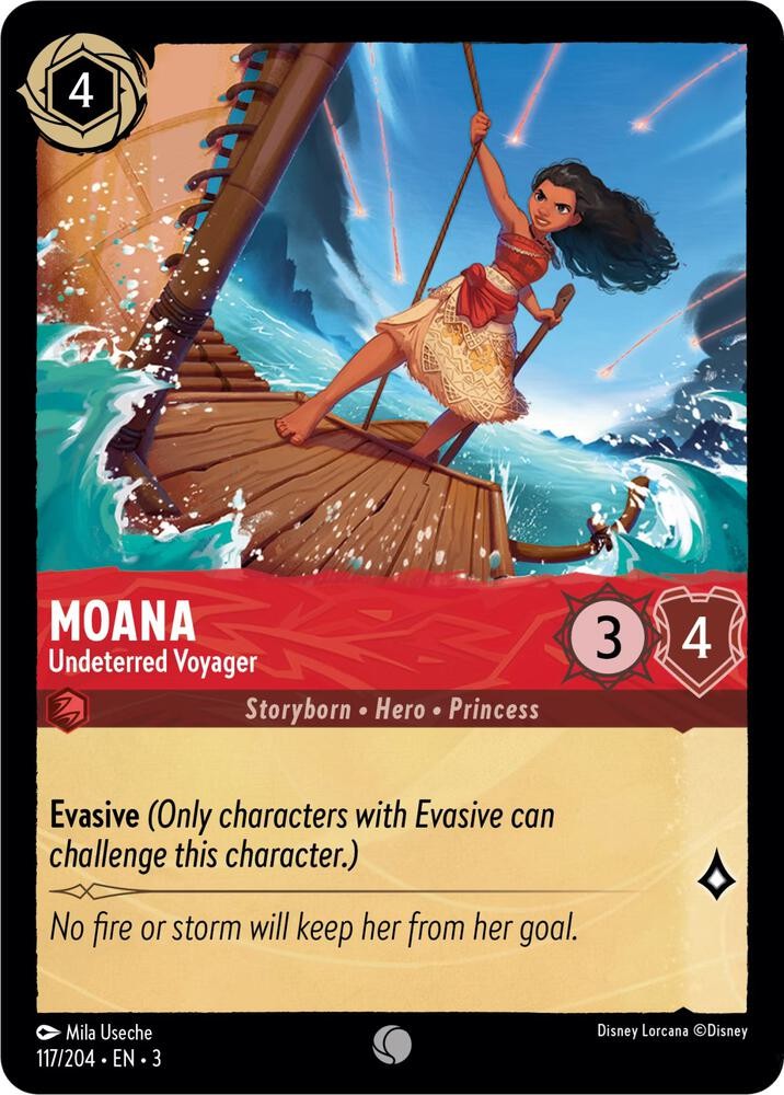 4x Moana - Undeterred Voyager - 117/204 - Common NM-Mint Disney